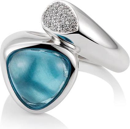 Produktbild Breuning RING - ED.TOP.DUNKEL (SWISS BLUE)/Brill. 0,138 Ct. H/si (53, 750/18 K Gold)