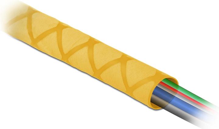 Actual product image Delock Heat shrink tubing X-pattern non-slip 1 m x 20 mm yellow (1 x)