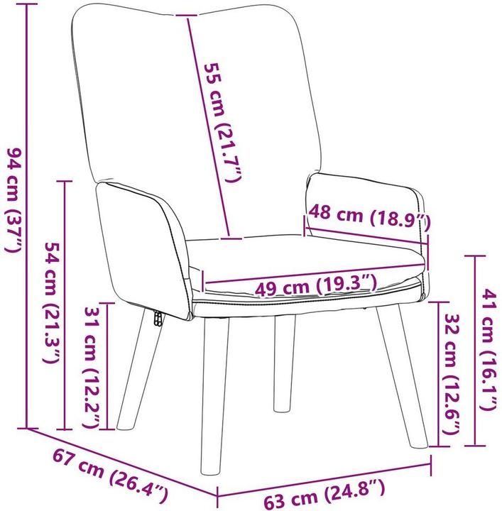 Actual product image VidaXL Recliner pink wool-like fabric