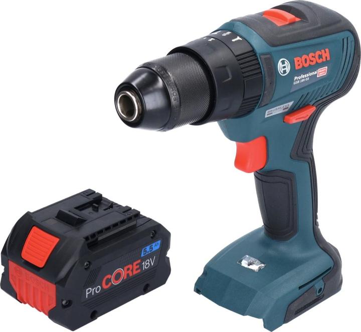 Actual product image Bosch Professional Bosch GSB 18V-55 Professional Battery Impact Drill 18 V 55 Nm Brushless + 1x ProCORE Battery 5.5 Ah (Rechargeable battery operated)