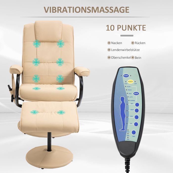 Produktbild Swisshandel24 Relaxliege mit Liegefunktion Massagesessel Fernsehsessel TV Sessel mit Massagefunktion inkl. Hocker