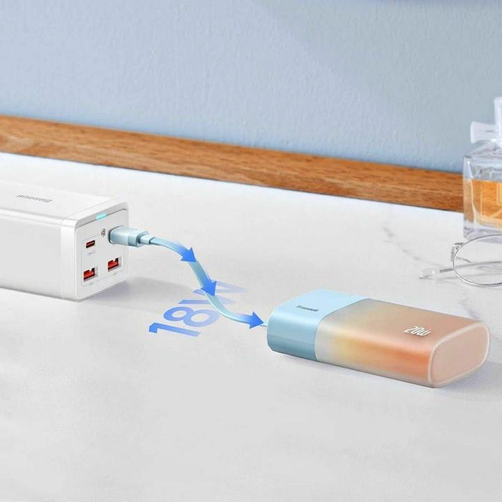 Actual product image Baseus Popsicle 5200mAh 20W Powerbank with Built-in Lightning Cable (+ White Simple USB-C - U (5200 mAh, 20 W, 19.24 Wh)