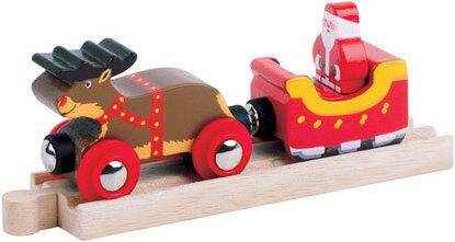 Produktbild Bigjigs DUPLIKAT Weihnachtsschlitten mit Rentieren