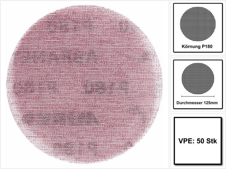 Image du produit Mirka ABRANET Disque abrasif auto-agrippant 125 mm P180, 50 pcs. (5423205018) (P180)