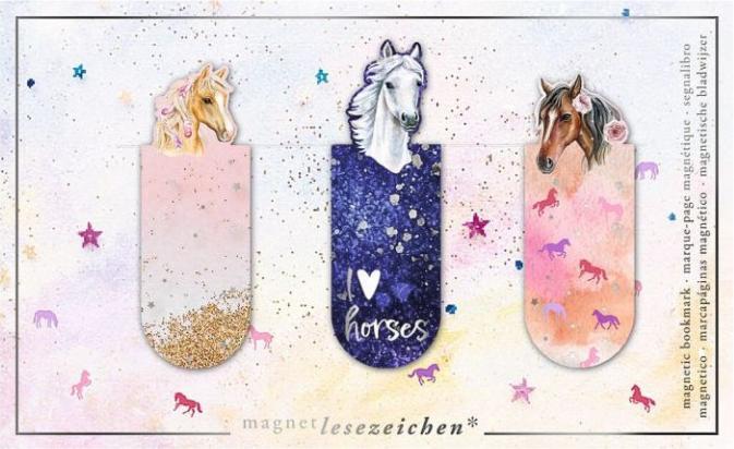Actual product image Magnetic bookmark Lovely Horses/STK
