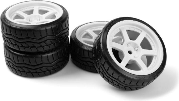 Actual product image HPI Falken Azenis Drift Reifen mit HRE C106 weiss Felgen 4Stk