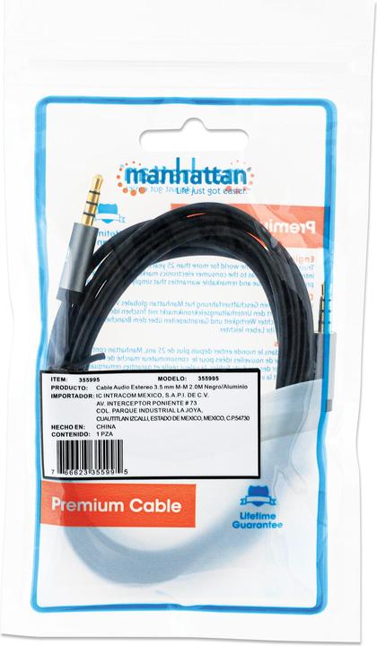 Immagine prodotto Manhattan Cavo audio Spina jack Aux (2 m, Connettore da 3,5 mm (AUX))