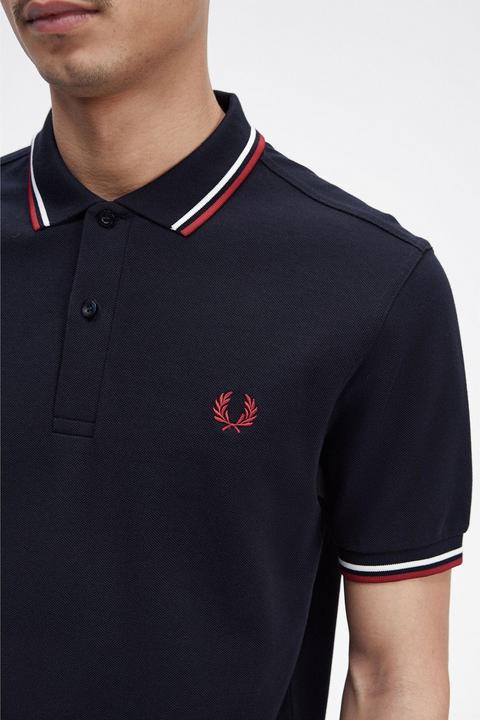 Produktbild Fred Perry Twin Tipped Polo Shirt Short Sleeve Navy (M)