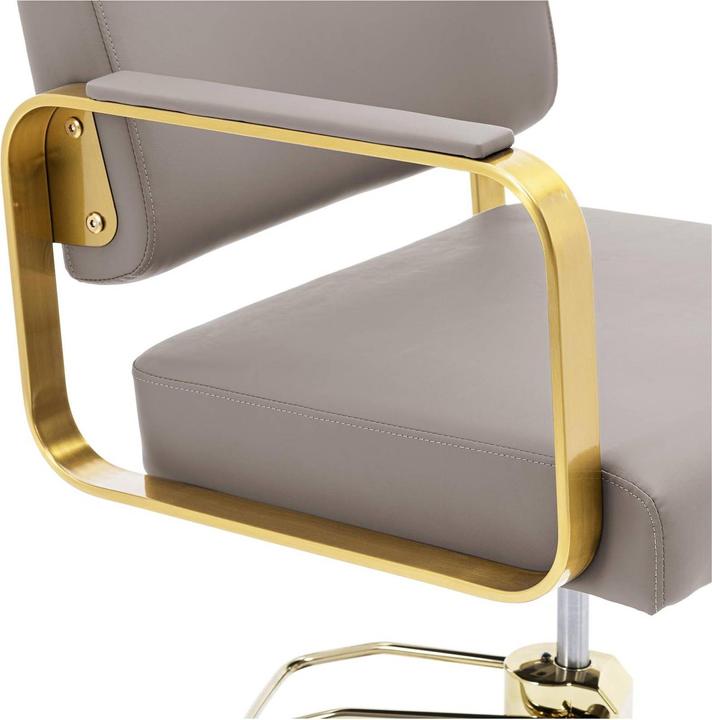 Produktbild Physa Friseurstuhl Fussstütze höhenverstellbar Barber-Stuhl 200 kg Otley Beige & Gold