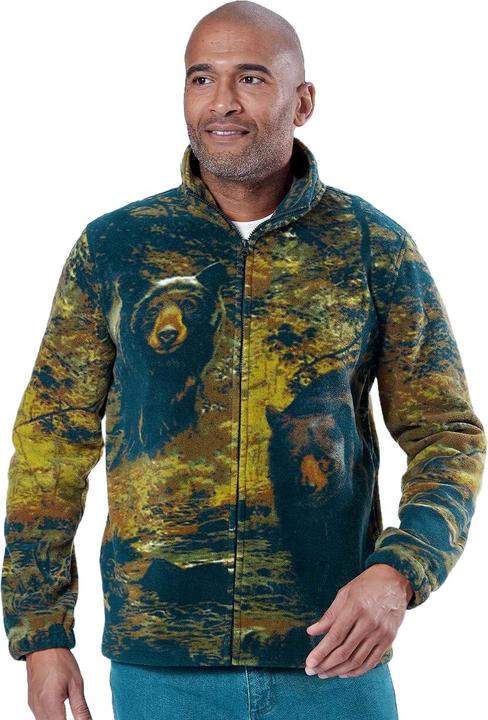 Actual product image Atlas For Men Mens Bear All-Over Print Fleece Jacket (L)