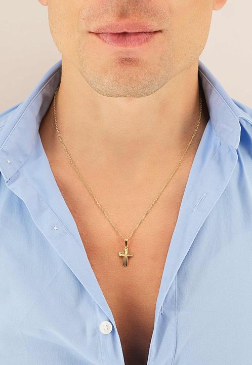 Image du produit Muau Pendant cross or jaune 750, 21x11mm (Or jaune 750)