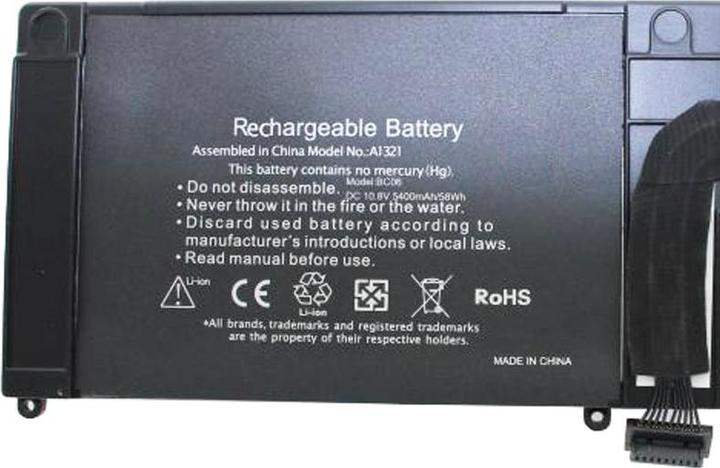 Actual product image AccuCell A1321, A1382, A1286, MB985, MB986, MC118, MC371, MC372, MC373 for Apple (6 Cells, 5600 mAh)