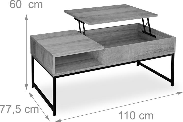 Image du produit Relaxdays Table basse (110 x 50 x 56 cm)