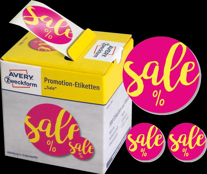 Produktbild Avery Dennison Zweckform Promotion-Etiketten "Sale", pink gelb mehr Aufmerksamkeit für Ihre Produkte, einfach au...