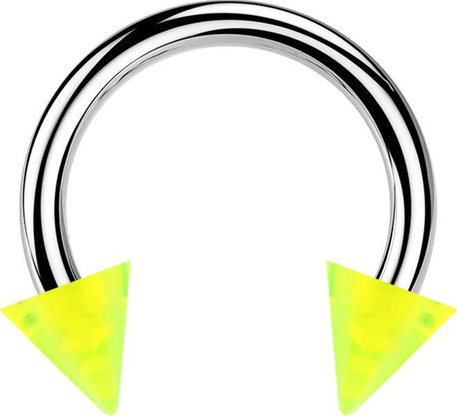 Actual product image Star Piercing Micro Circular Barbell silber mit zwei Cones grün transparent (without brass, Acrylic, Surgical steel 316L)