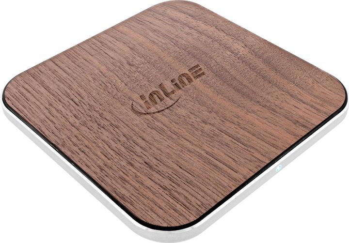 Actual product image InLine Qi woodcharge, wireless fast charger, smartphone wireless charging, 5/7.5/10W/15W, Type-C (15 W)