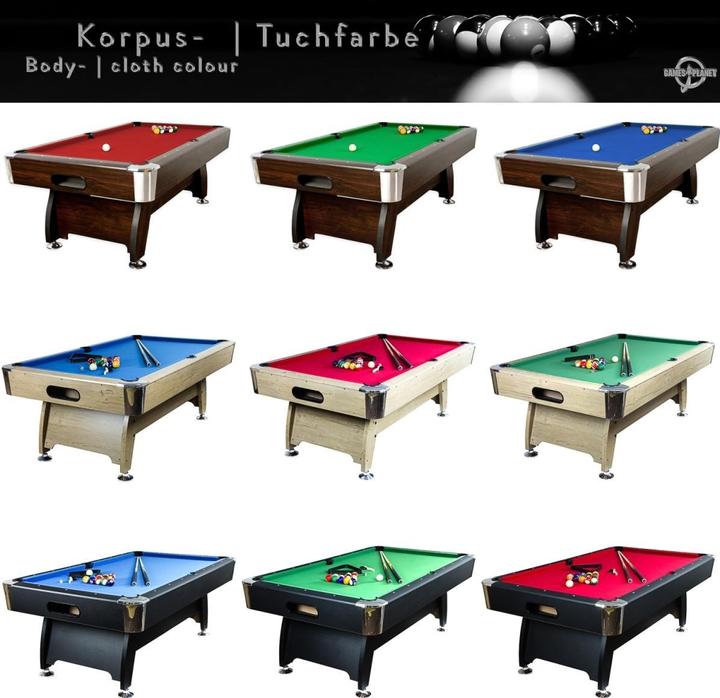 Produktbild Games Planet 7 ft Billardtisch Premium, Farbe schwarz/grün