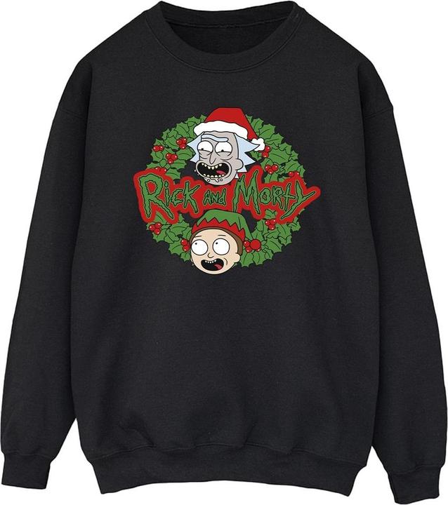 Rick And Morty Christmas Wreath Sweatshirt (XXL)