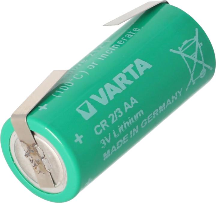 Actual product image Varta Batterie CR2/3AA, 6237 mit Lötfahne U-Form, 6237301301 (1 pcs., 2/3 AA, 1350 mAh)