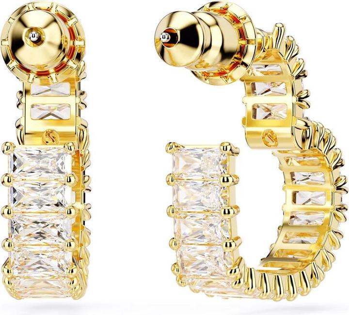 Immagine prodotto Swarovski Orecchini a cerchio Matrix taglio baguette cuore piccolo oro bianco (Metallo Swarovski)