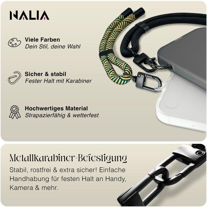 Image du produit Nalia Wristy Lanyard Handykette – Universal Trageband für Smartphones – Verstellbar, Soft & Elastisch