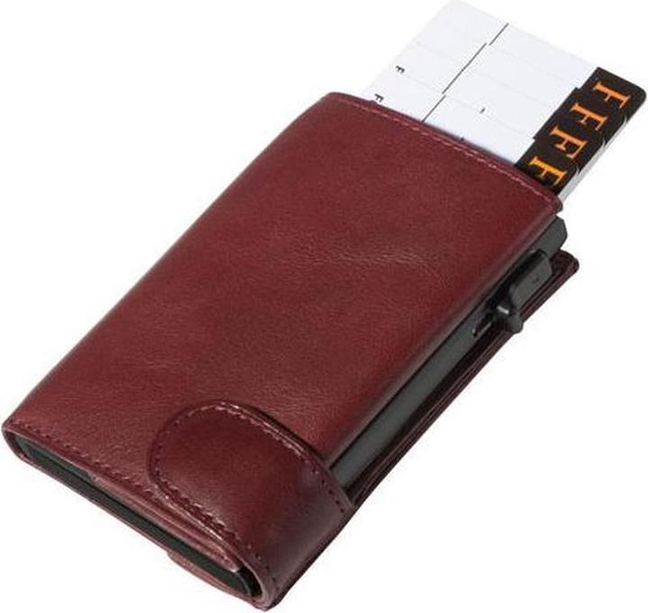 Actual product image Tony Perotti Furbo Leather card holder with change pocket brown