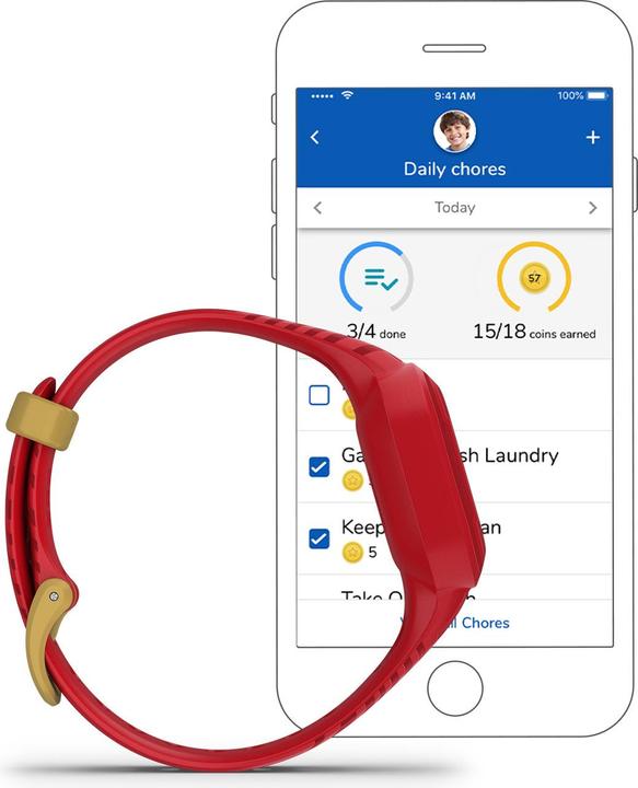 Actual product image Garmin Vivofit jr. 3 Marvel Iron Man (20 mm)