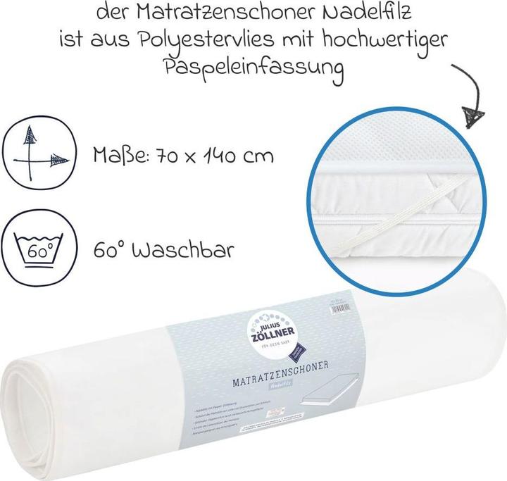 Produktbild Julius Zöllner Betteinlagen Matratzenschoner Nadelfilz mit Paspeleinfassung 70 (70 x 140 cm)