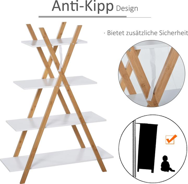 Actual product image Kleankin Bathroom shelf with 4 levels (80 x 33 x 109 cm)
