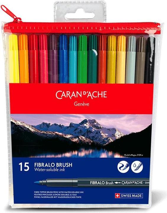 Immagine prodotto Caran d'Ache Fibralo Brush Metallschachtel (Multicolore, 15 x)
