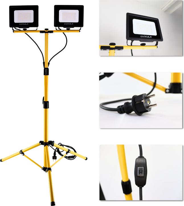 Actual product image Luxula LED construction spotlight with tripod (10000 lm, IP65)