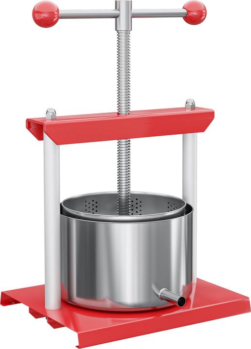 Produktbild Wiltec Obstpresse Weinpresse Stahl 6L Edelstahlkorb Fruchtpresse Beerenpresse (EU-Stecker)
