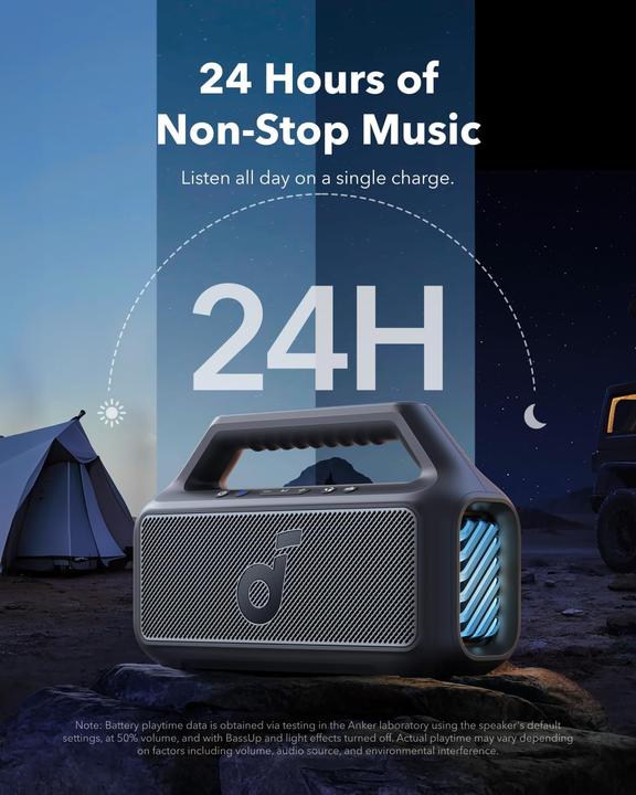 Productafbeelding soundcore Boom 2 (24 h, Oplaadbare batterij)