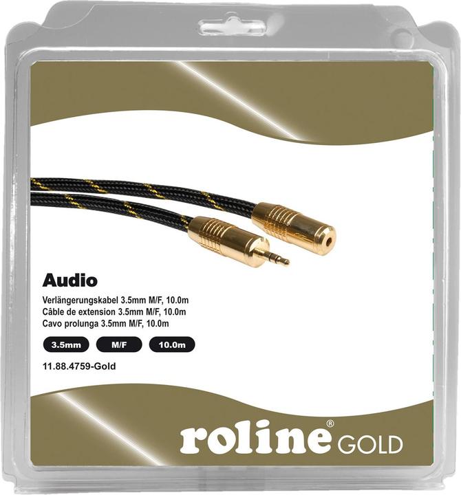 Produktbild Roline Gold Audio Verlängerungskabel (10 m, 3.5mm Klinke (AUX))