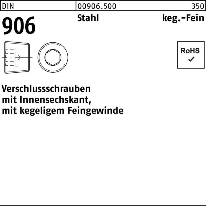 Image du produit Vis de fermeture DIN 906 avec 6 pans creux M 26 x 1,5 Acier