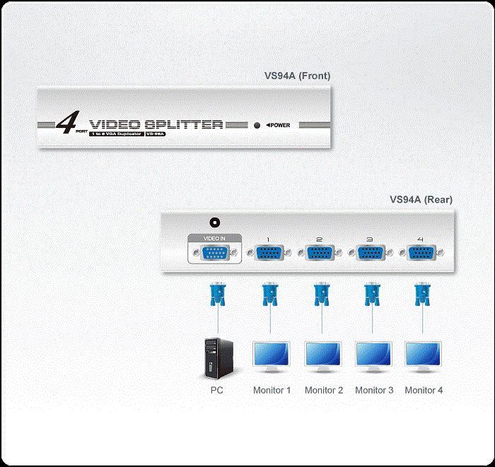 Produktbild Aten VS94A VGA Video-Splitter