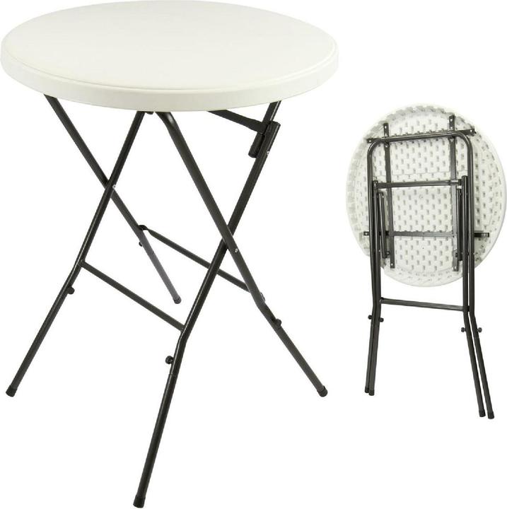 Produktbild VCM Partytisch Stehtisch weiss klappbar Bistrotisch Bartisch 110 cm rund Ø 80 cm (80 cm)