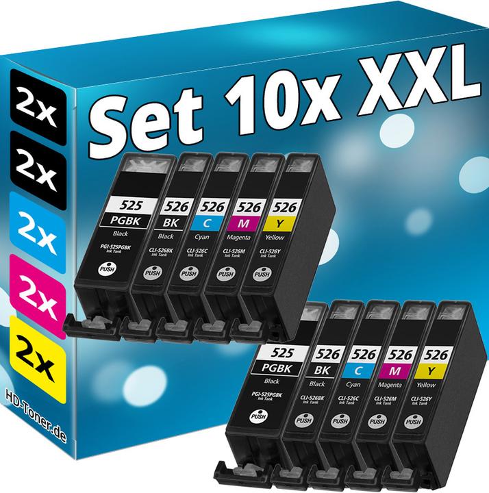 Produktbild Druckfuxx 10x PATRONEN für CANON PIXMA IP4800 IP4900 MG5100 MG5200 MG6100 MX715