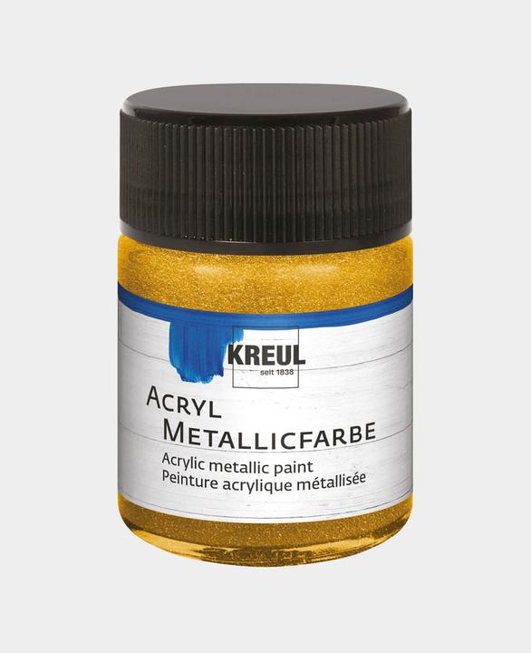 Productafbeelding Kreul Acryl metallic verf, crème dekkend, 50 ml (Goud, 50 ml)
