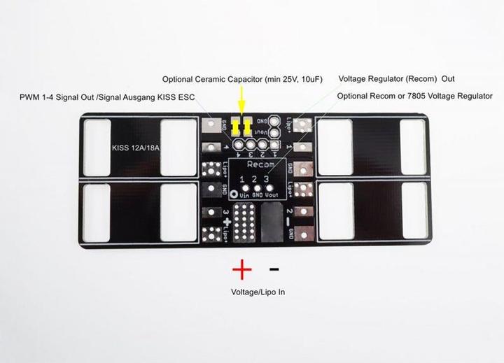 Immagine prodotto Dronefactory Flyduino Kiss Carrier Mini Distribuzione di potenza (Accessori FPV)