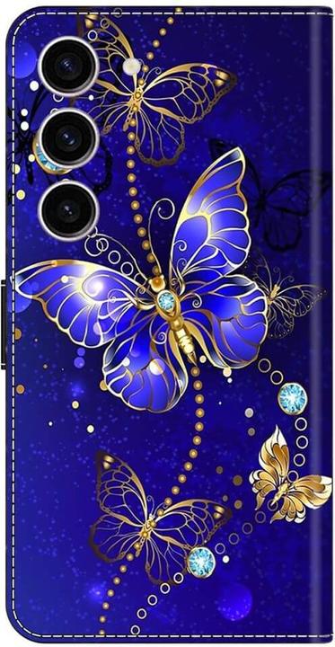 Produktbild Cover-Discount 3D-Effekt Hülle Etui Butterfly blau (Samsung Galaxy S24)