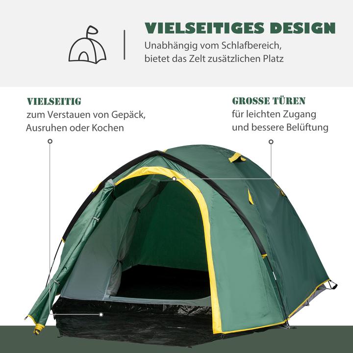 Produktbild Outsunny Campingzelt für 3-4 Personen (Kuppelzelt, 3 kg, 2 Personen)