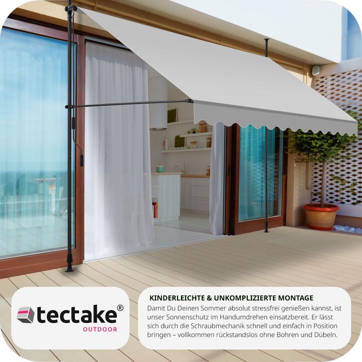 Produktbild tectake Klemmmarkise mit Handkurbel, höhenverstellbar (3 m)