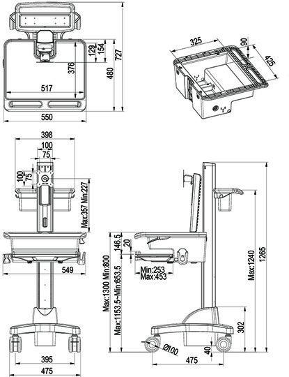 Actual product image Multibrackets Universal Workstation DT