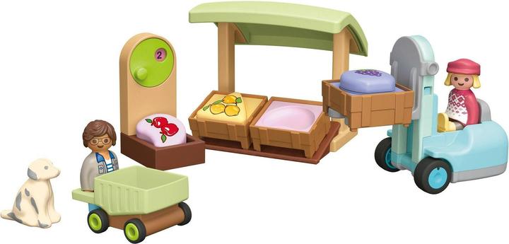 Image du produit Playmobil 71691 Playm. 1.2.3 : Stand de marché bio & chariot élévateur (71691)