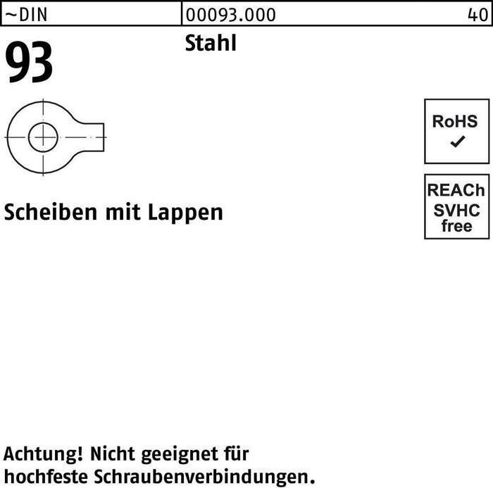 Produktbild Unterlegscheibe DIN 93 m.Lappen 54 Stahl