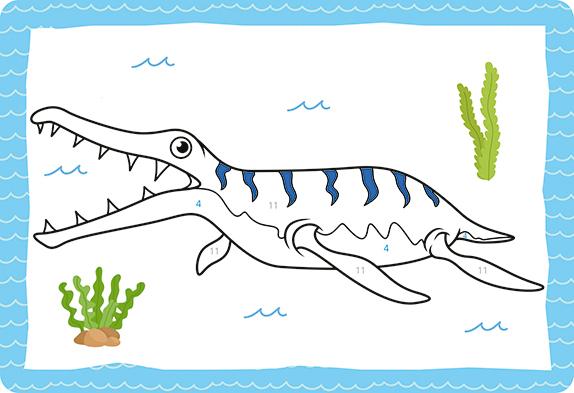 Immagine prodotto 50 schede da colorare con i numeri - Dinosauri