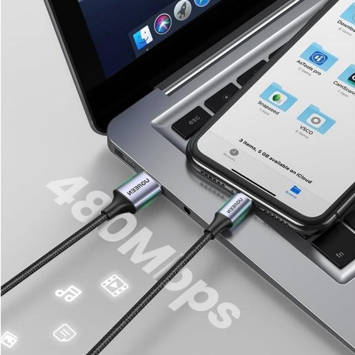 Produktbild Ugreen Lightning USB Nylon Alu MFi (1 m, USB 2.0)