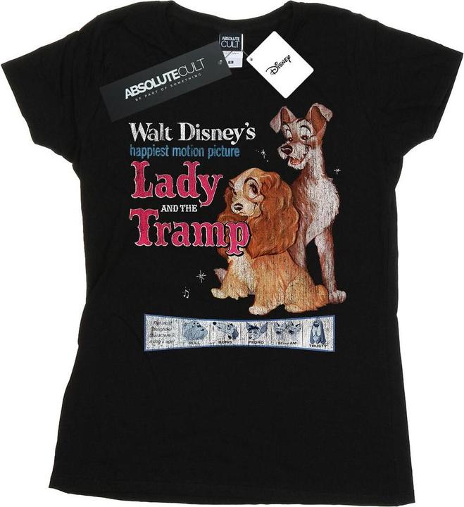 Disney Lady And The Tramp Distressed Classic Poster TShirt (L)