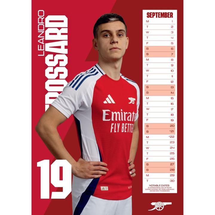 Produktbild Arsenal FC Wandkalender 2025 A3 (A3, Harter Einband, Deutsch)